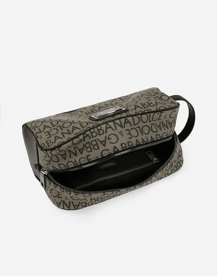 Dolce and Gabbana Wallets And Small Leather Goods Men Coated Jacquard Toiletry Bag Multicolor Dolce and Gabbana Wallets And Small Leather Goods Men Coated Jacquard Toiletry Bag Multicolor