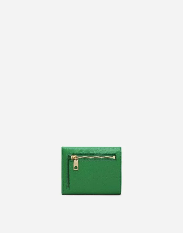 Dolce and Gabbana Wallets And Small Leather Goods Women Dauphine Calfskin Wallet With Branded Tag Green Dolce and Gabbana Wallets And Small Leather Goods Women Dauphine Calfskin Wallet With Branded Tag Green