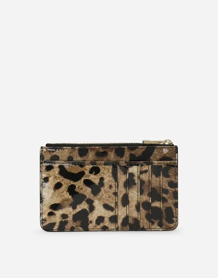 Dolce and Gabbana Wallets And Small Leather Goods Women Medium Leopardprint Polished Calfskin Card Holder With Zipper Animal Print Dolce and Gabbana Wallets And Small Leather Goods Women Medium Leopardprint Polished Calfskin Card Holder With Zipper Animal Print