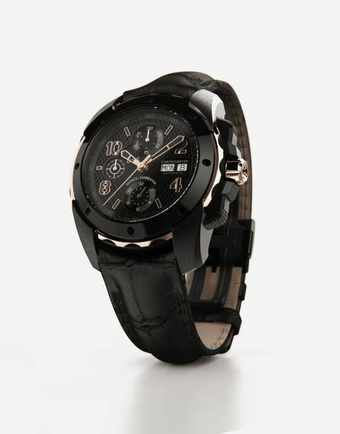 Dolce and Gabbana Watches Men DS5 Watch In Red Gold And Steel With Pvd Coating Black Dolce and Gabbana Watches Men DS5 Watch In Red Gold And Steel With Pvd Coating Black