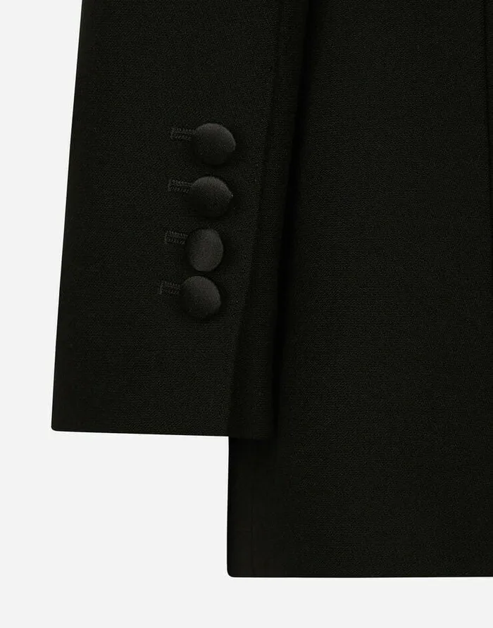 Dolce and Gabbana Wear It Like DGCelebs Women Long Singlebreasted Wool Cady Dolcefit Jacket Black Dolce and Gabbana Wear It Like DGCelebs Women Long Singlebreasted Wool Cady Dolcefit Jacket Black