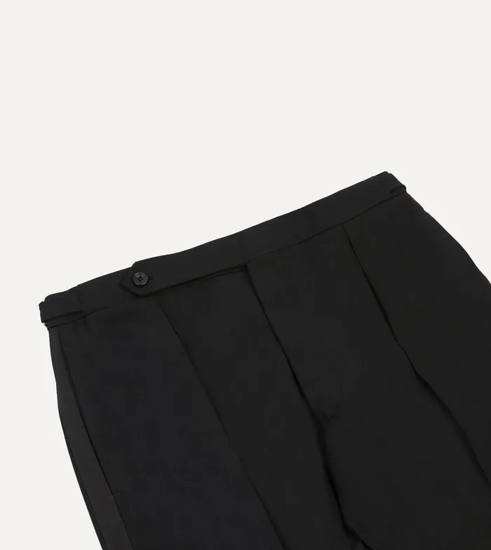 Drake039s Black Tropical Wool SinglePleat Dinner Trousers 8211 Clothing