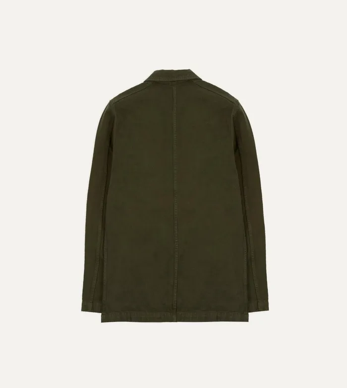 Drake039s Green Heavy Twill Cotton FivePocket Chore Jacket 8211 Clothing