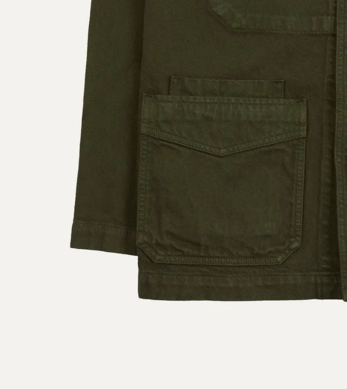 Drake039s Green Heavy Twill Cotton FivePocket Chore Jacket 8211 Clothing