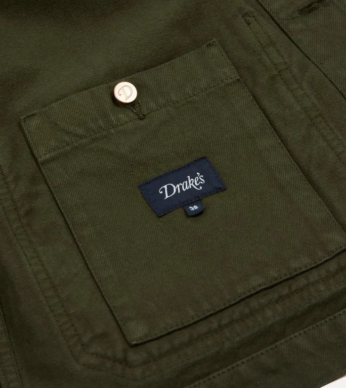 Drake039s Green Heavy Twill Cotton FivePocket Chore Jacket 8211 Clothing