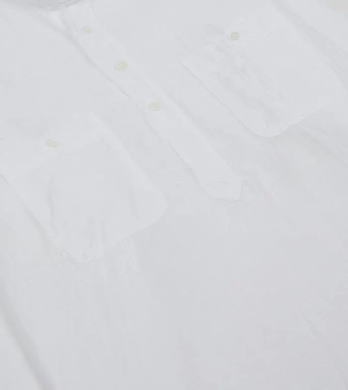 Drake039s White Linen Mandarin Collar Popover Shirt 8211 Shirts