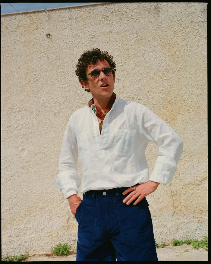 Drake039s White Linen Mandarin Collar Popover Shirt 8211 Shirts