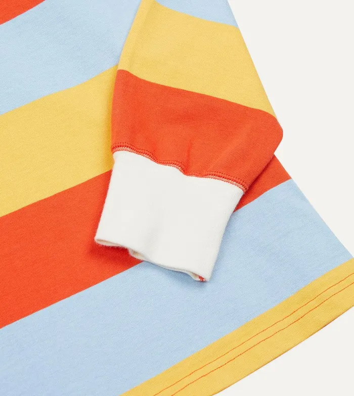 Drake039s Yellow Blue And Red Stripe Cotton Rugby Shirt 8211 ClothingShirts