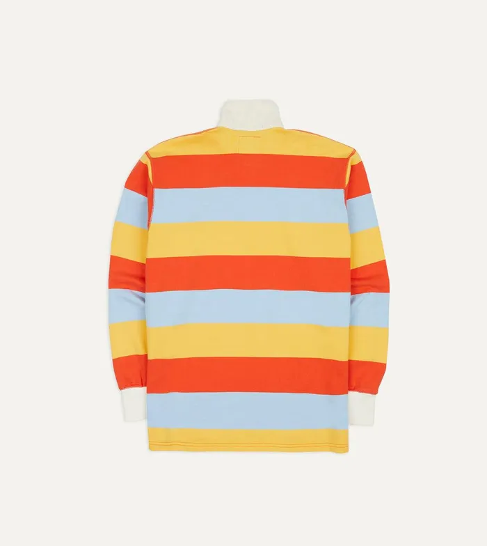 Drake039s Yellow Blue And Red Stripe Cotton Rugby Shirt 8211 ClothingShirts