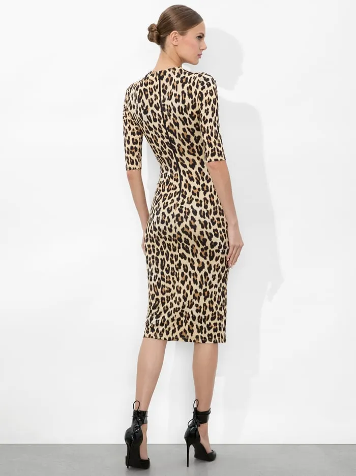 Dresses Women Alice Olivia Delora Midi Dress Textured Leopard