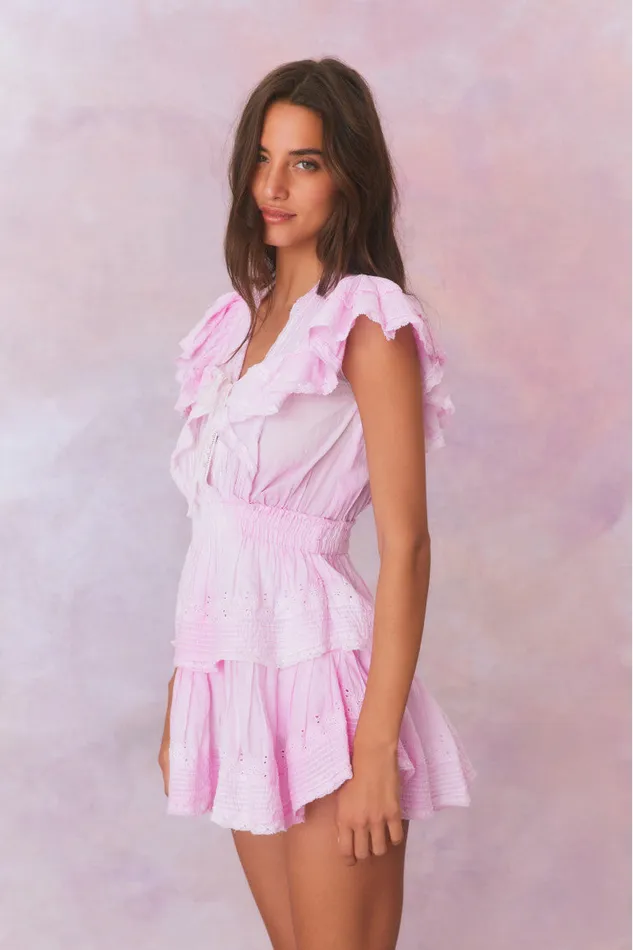 Dresses Women LoveShackFancy Gwen Hand Dyed Upcycled Mini Dress Peony Pink