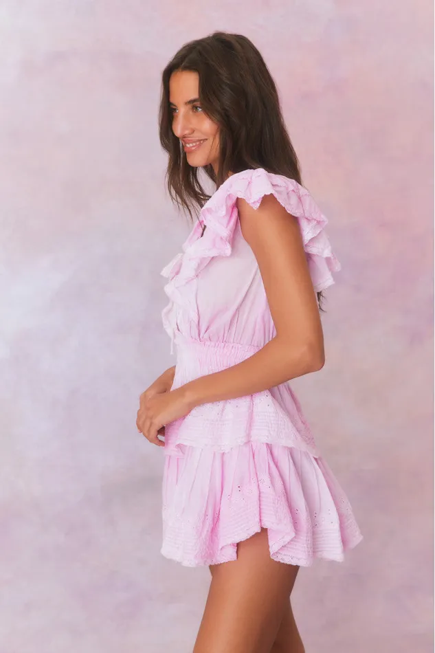 Dresses Women LoveShackFancy Gwen Hand Dyed Upcycled Mini Dress Peony Pink