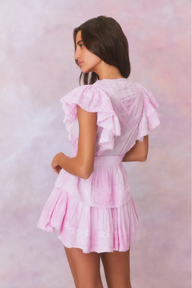 Dresses Women LoveShackFancy Gwen Hand Dyed Upcycled Mini Dress Peony Pink