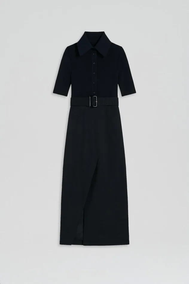 Dresses Women Scanlan Theodore CREPE KNIT PENCIL COTTON DRESS Navy Dresses Women Scanlan Theodore CREPE KNIT PENCIL COTTON DRESS Navy