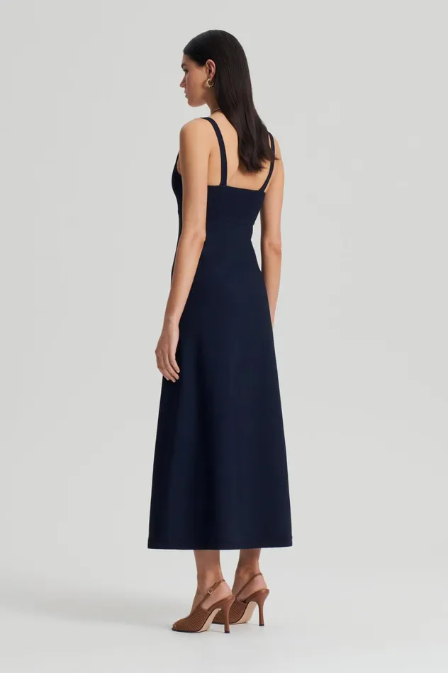 Dresses Women Scanlan Theodore CREPE KNIT SQUARE NECK DRESS Navy Dresses Women Scanlan Theodore CREPE KNIT SQUARE NECK DRESS Navy
