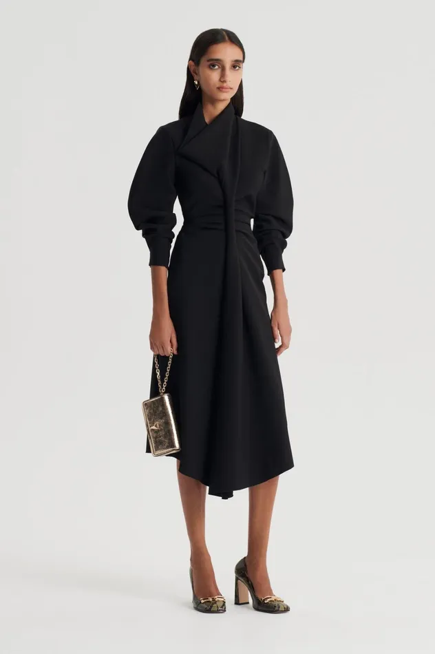 Dresses Women Scanlan Theodore SOFT ROLL NECK DRESS Black