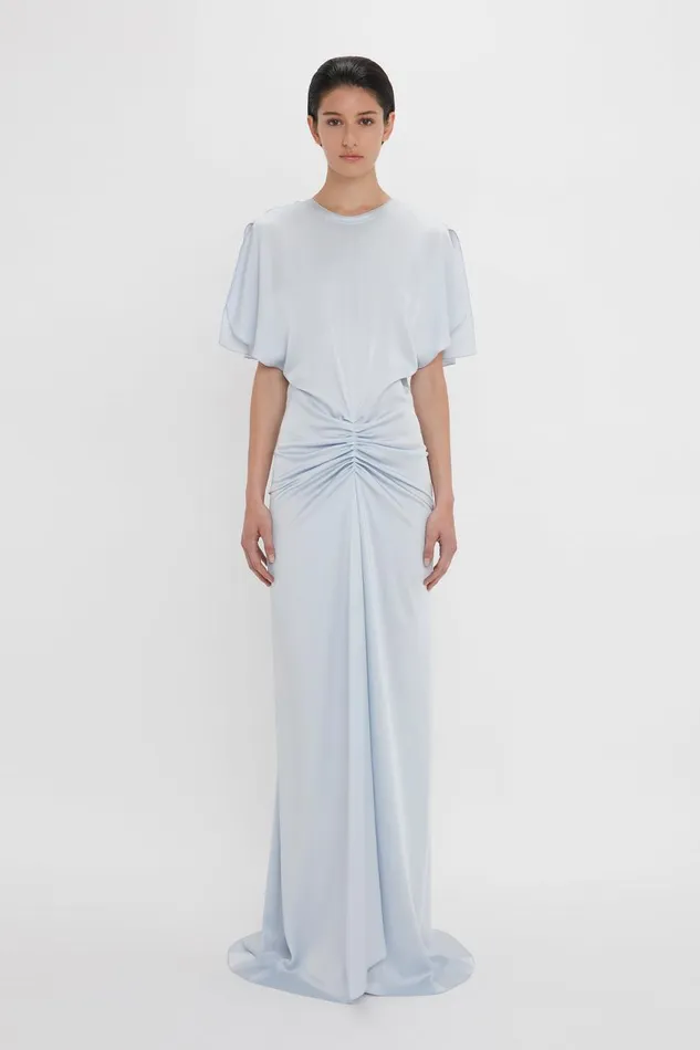 Dresses Women Victoria Beckham Exclusive FloorLength Gathered Dress In Ice