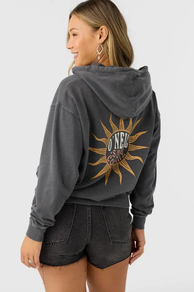 DRIFT HOODED FLEECE PULLOVER Washed Black Women O039NEILL Collections