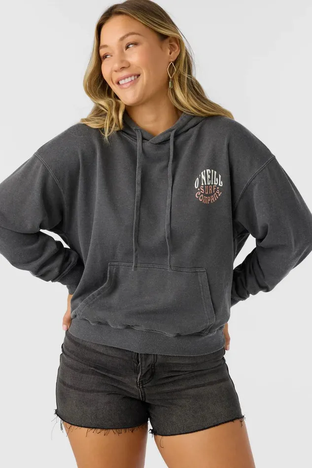 DRIFT HOODED FLEECE PULLOVER Washed Black Women O039NEILL Collections