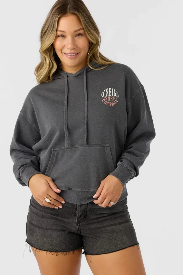 DRIFT HOODED FLEECE PULLOVER Washed Black Women O039NEILL Collections