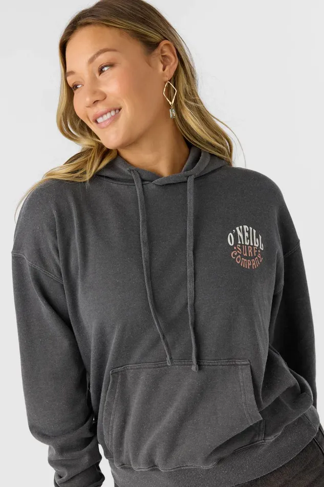 DRIFT HOODED FLEECE PULLOVER Washed Black Women O039NEILL Collections