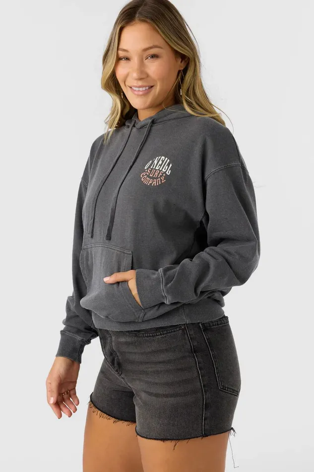 DRIFT HOODED FLEECE PULLOVER Washed Black Women O039NEILL Collections