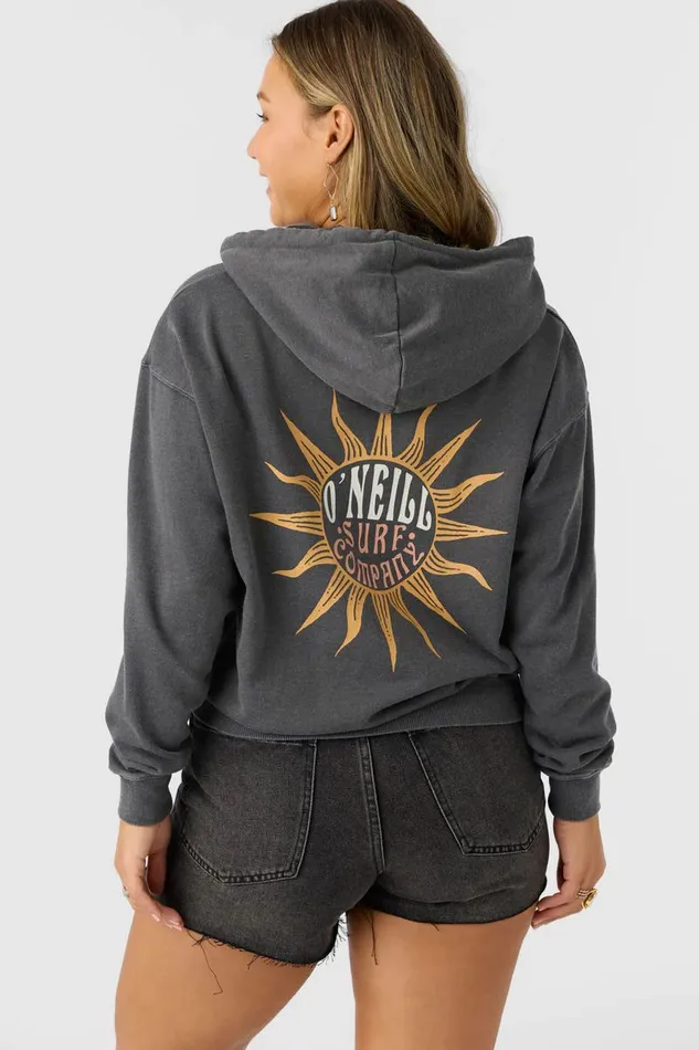 DRIFT HOODED FLEECE PULLOVER Washed Black Women O039NEILL Collections