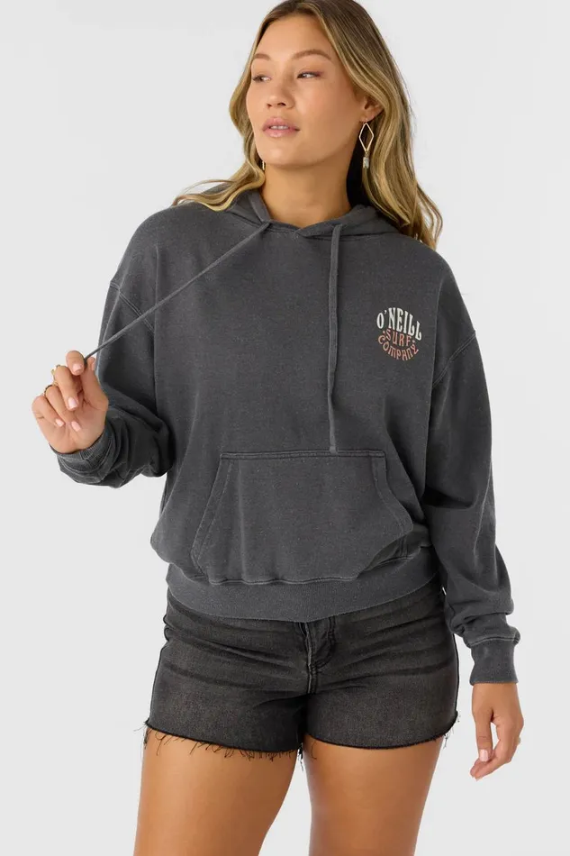 DRIFT HOODED FLEECE PULLOVER Washed Black Women O039NEILL Collections
