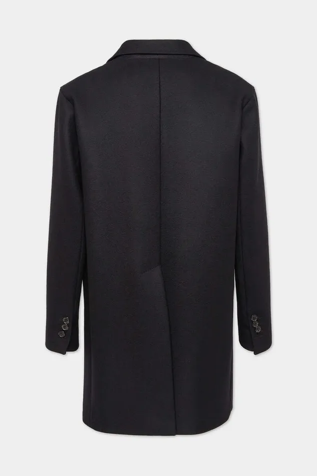 Dsquared2 Coats and Outerwear Felted Wool Soft Shoulder Coat Black 8211 Men