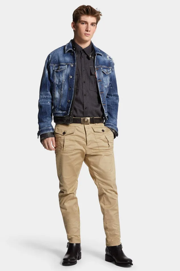 Dsquared2 Coats and Outerwear Medium Ripped Wash Rider Dan Jean Jacket Navy 8211 Men