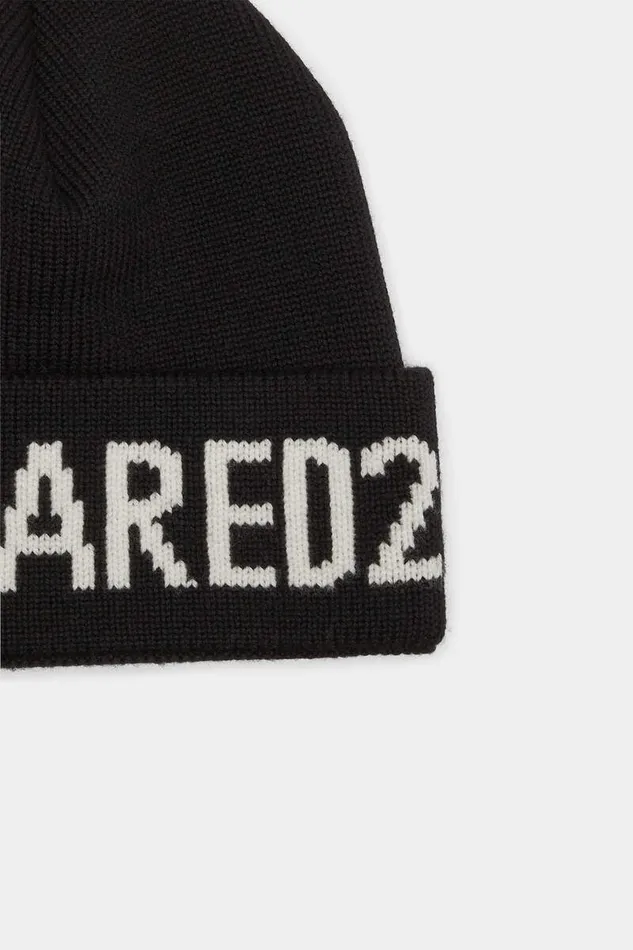 Dsquared2 Headwear Knit Beanie Black 8211 Men