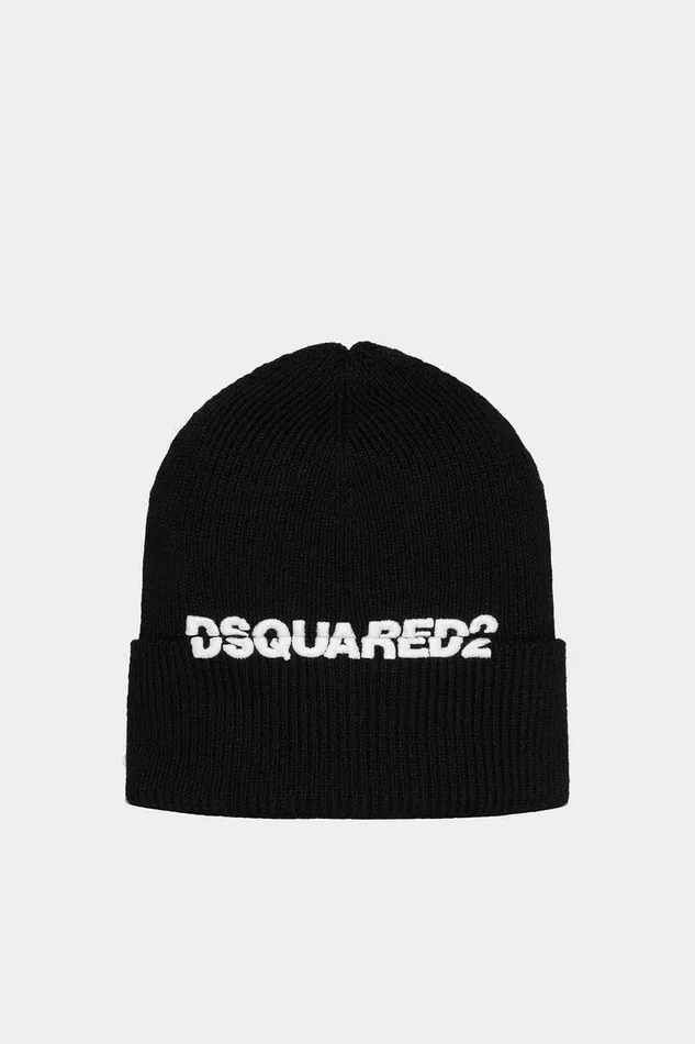 Dsquared2 Headwear Logo Knit Beanie Black 8211 MenWomen