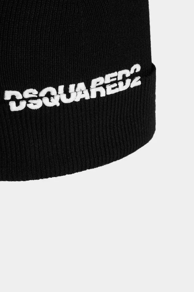 Dsquared2 Headwear Logo Knit Beanie Black 8211 MenWomen