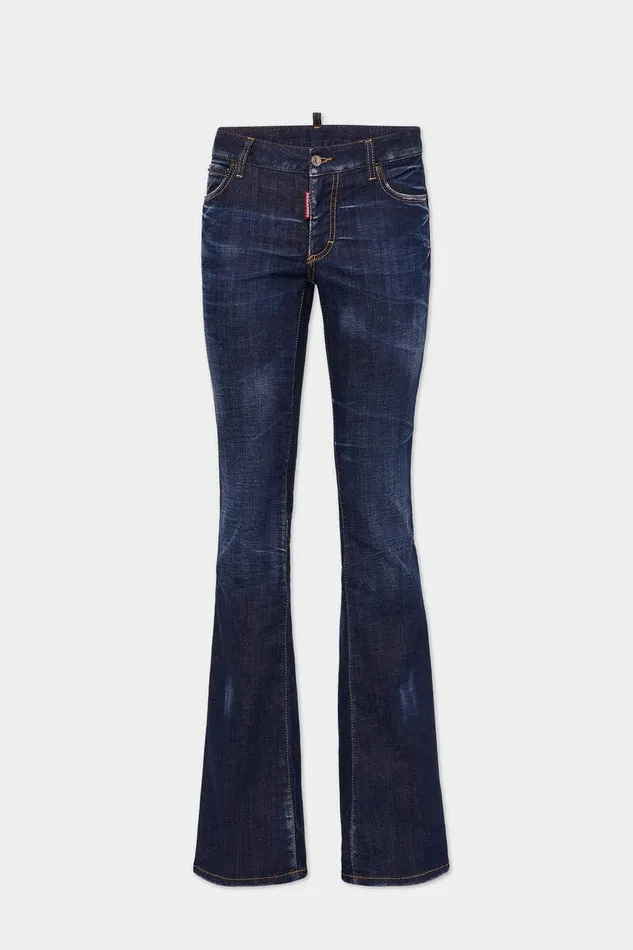 Dsquared2 Jeans Dark Clean Wash Medium Waist Flare Jeans Navy 8211 Women