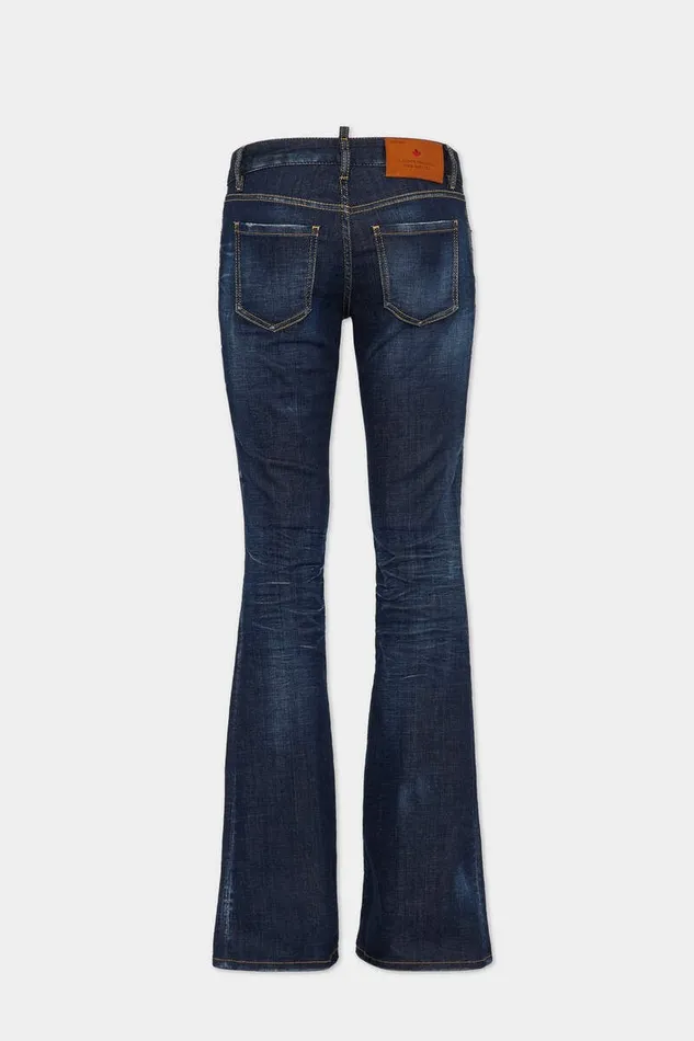 Dsquared2 Jeans Dark Clean Wash Medium Waist Flare Jeans Navy 8211 Women