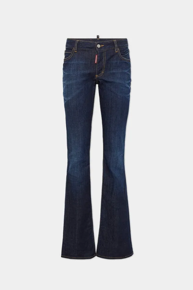 Dsquared2 Jeans Dark Urban Wash Medium Waist Flare Jeans Navy 8211 Women