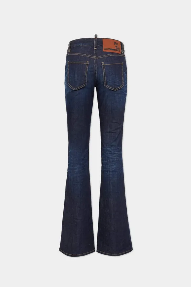 Dsquared2 Jeans Dark Urban Wash Medium Waist Flare Jeans Navy 8211 Women
