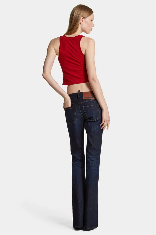 Dsquared2 Jeans Dark Urban Wash Medium Waist Flare Jeans Navy 8211 Women