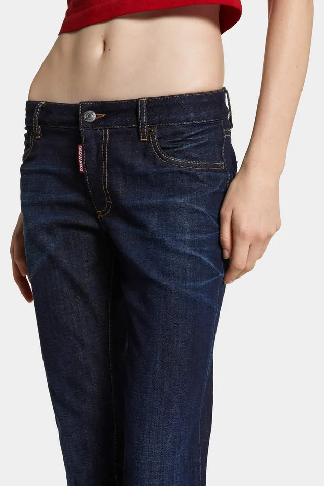 Dsquared2 Jeans Dark Urban Wash Medium Waist Flare Jeans Navy 8211 Women