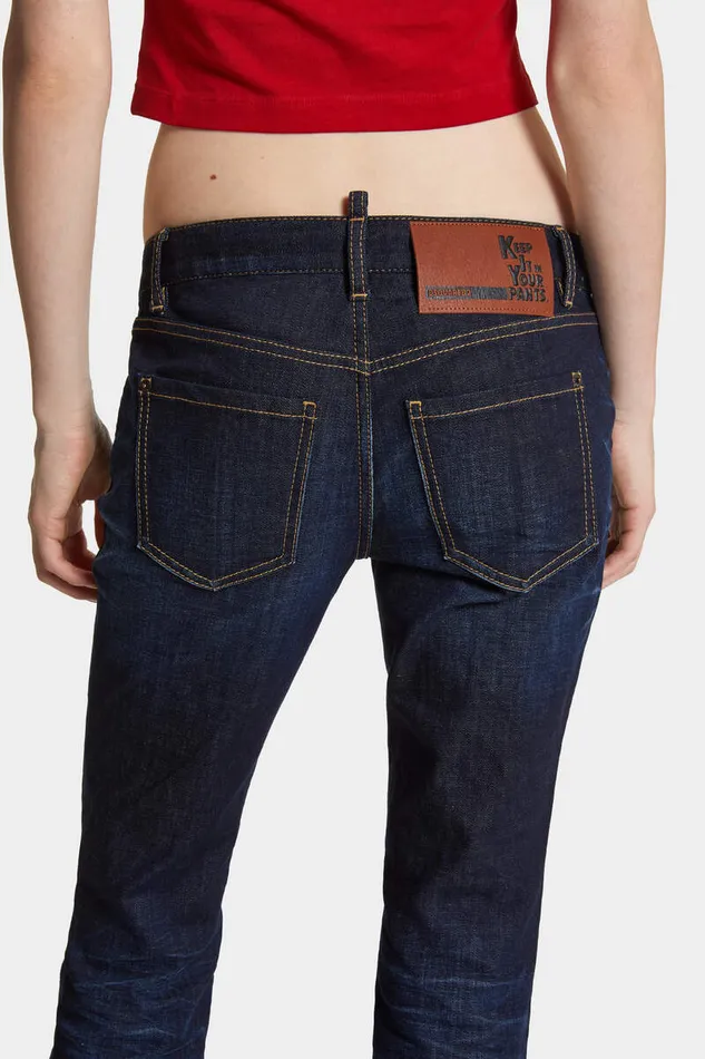 Dsquared2 Jeans Dark Urban Wash Medium Waist Flare Jeans Navy 8211 Women