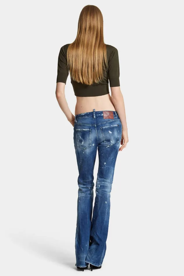 Dsquared2 Jeans Medium Filo Blu Wash Medium Waist Flare Jeans Navy 8211 Women