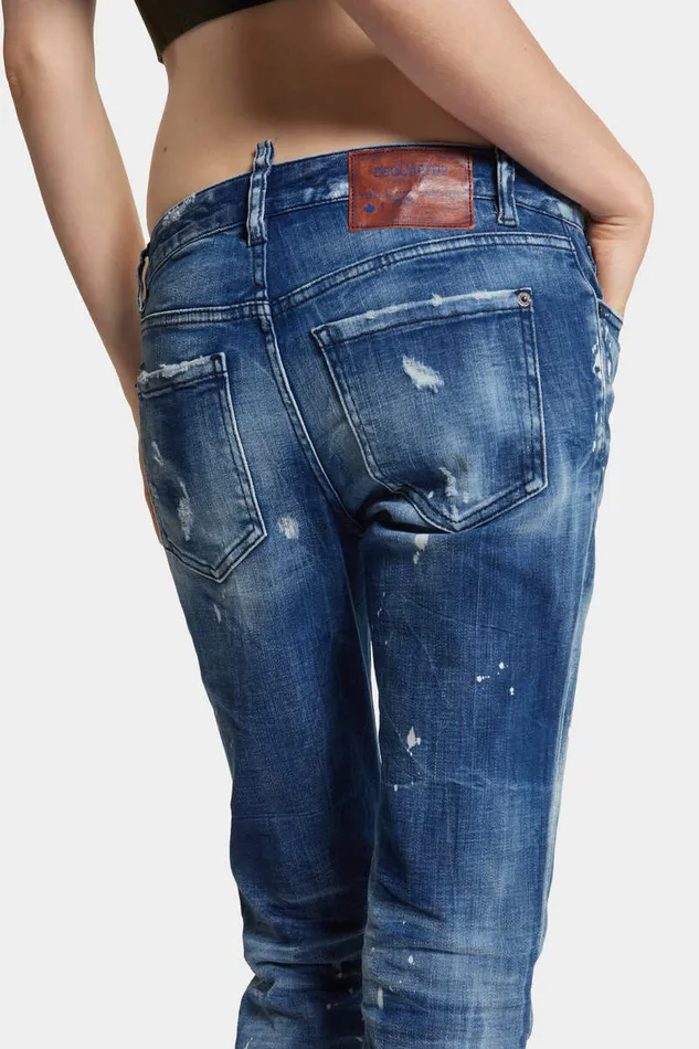 Dsquared2 Jeans Medium Filo Blu Wash Medium Waist Flare Jeans Navy 8211 Women