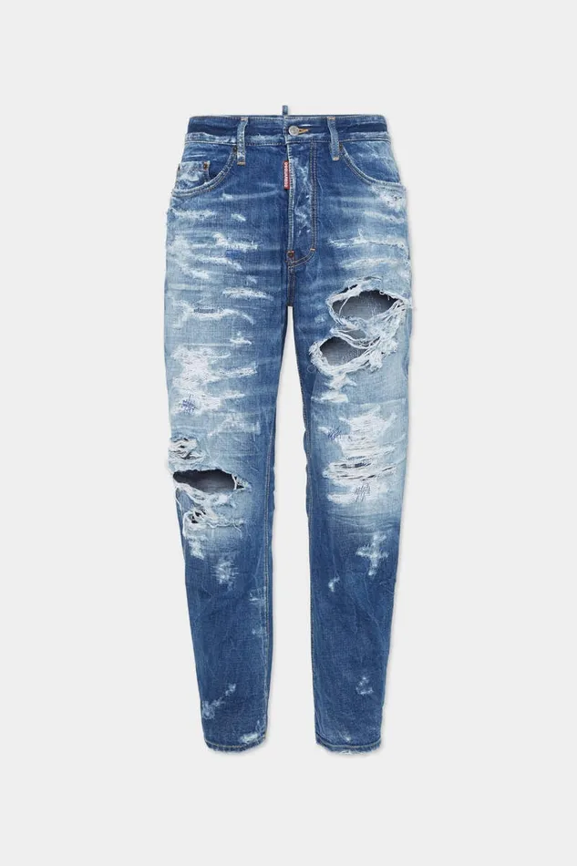 Dsquared2 Jeans Medium Super Ripped Wash Bro Jeans Navy 8211 Men