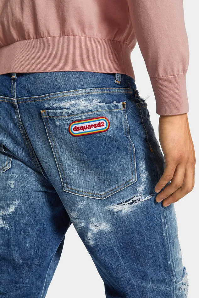 Dsquared2 Jeans Medium Super Ripped Wash Bro Jeans Navy 8211 Men