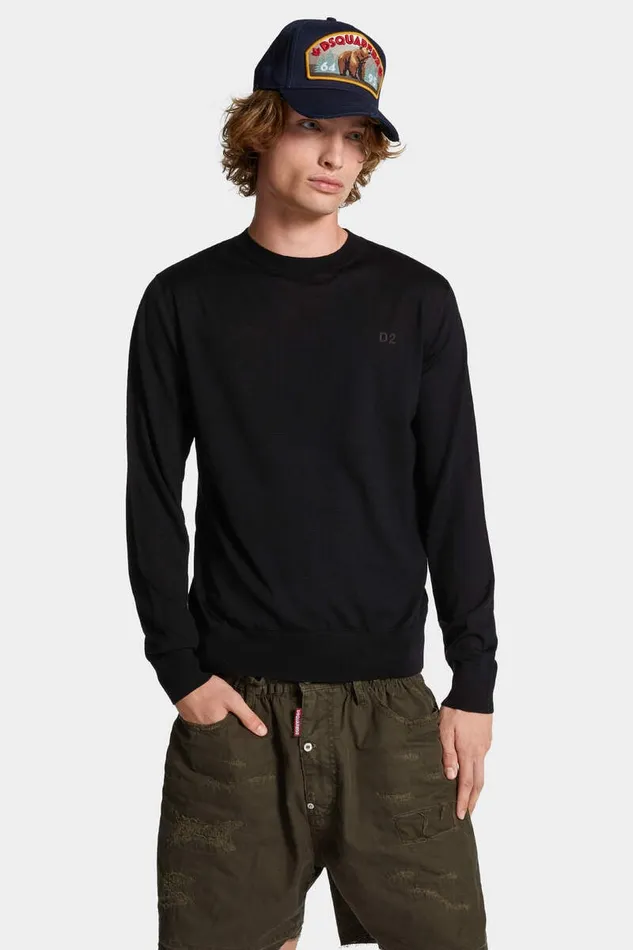 Dsquared2 Knitwear D2 Crewneck Pullover Black 8211 Men