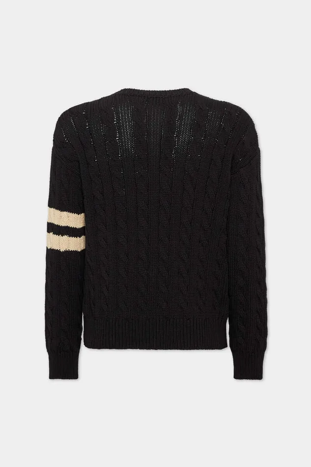 Dsquared2 Knitwear Denim Detail Knit Pullover Bordeaux 8211 Men