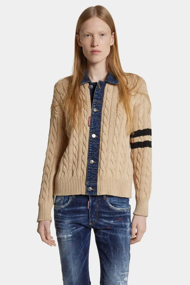Dsquared2 Knitwear Denim Mix Cardigan White 8211 Women
