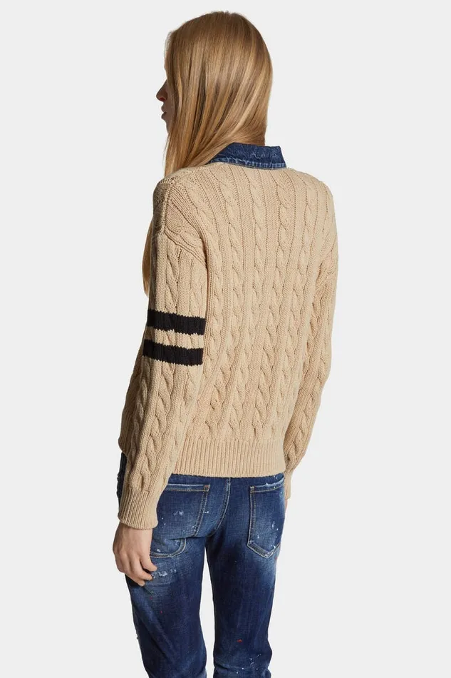 Dsquared2 Knitwear Denim Mix Cardigan White 8211 Women