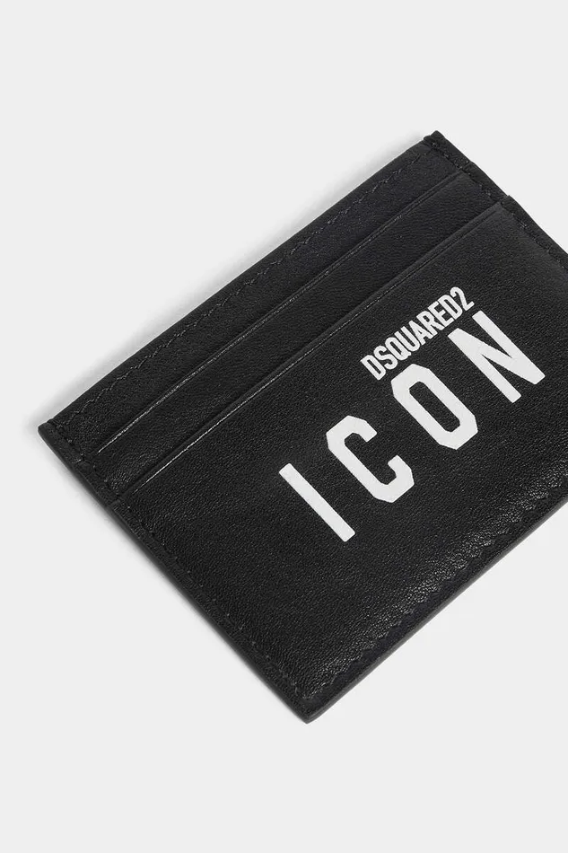 Dsquared2 Small Leather Goods Icon Credit Card Holder Blackwhite 8211 Men