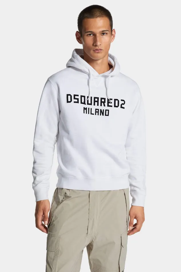 Dsquared2 Sweatshirts Cool Fit Milano Hoodie White 8211 Men